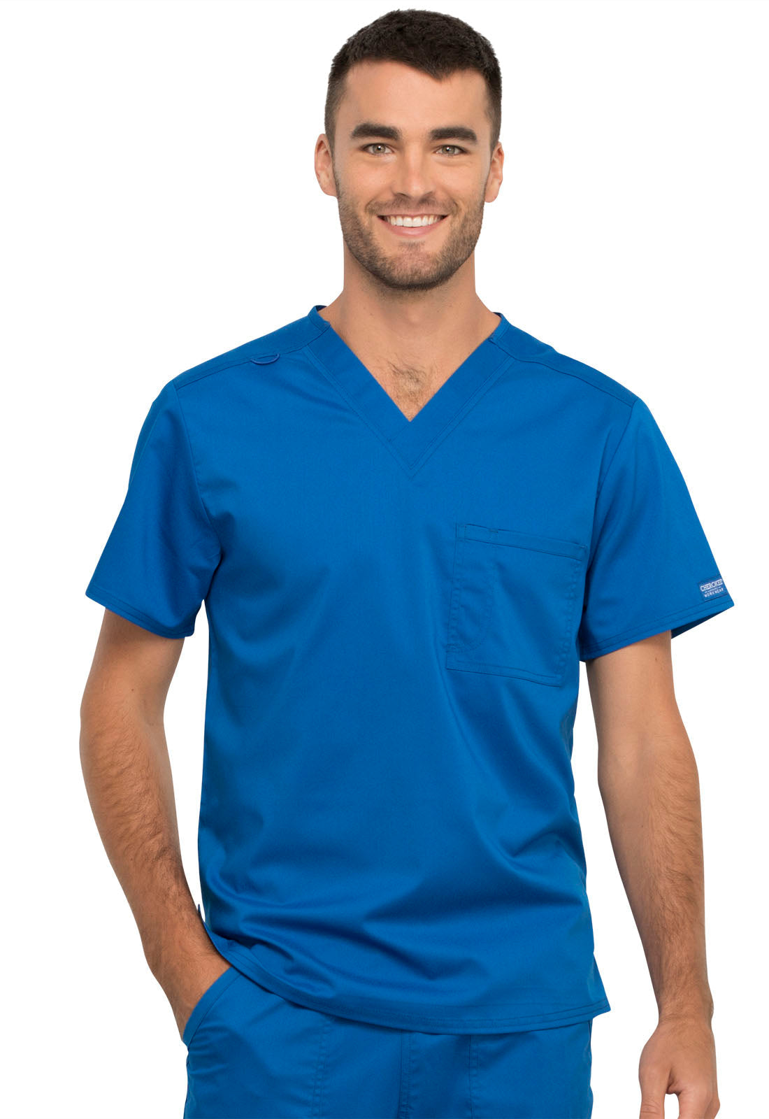 Unisex Unisex 1 Pocket Tuckable V-Neck Top - Royal