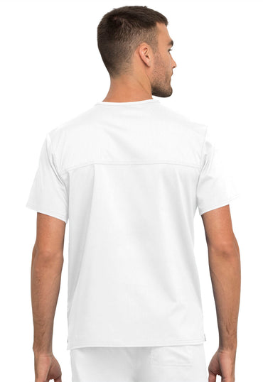 Unisex Unisex 1 Pocket Tuckable V-Neck Top - White