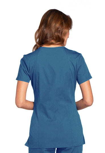 Women's V-Neck Top - Caribbean Blue