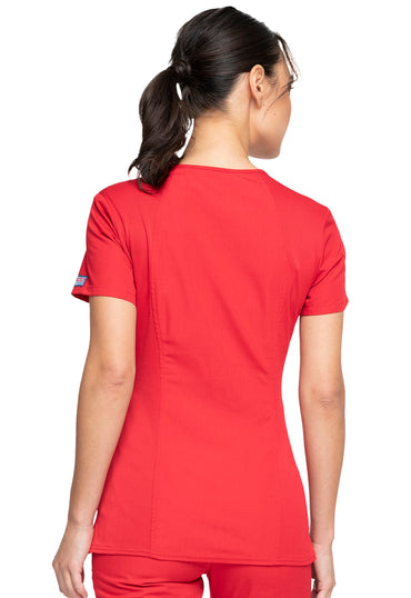 Women's V-Neck Top - Red