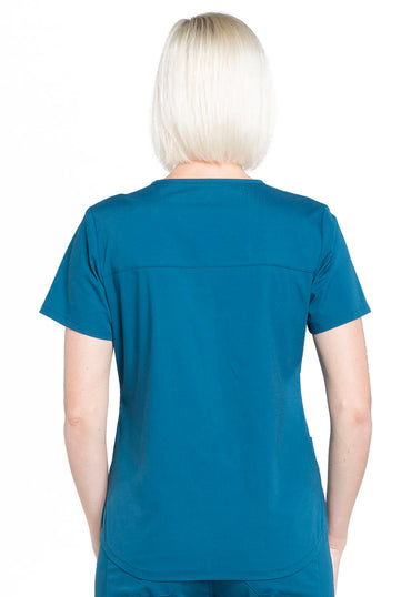 Women's V-Neck Top - Caribbean Blue