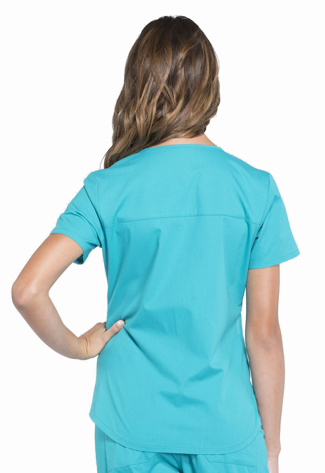 Women's V-Neck Top - Teal Blue