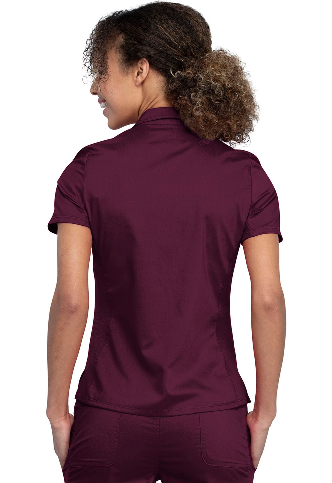 Women's Tuckable Snap Front Polo Shirt - Wine