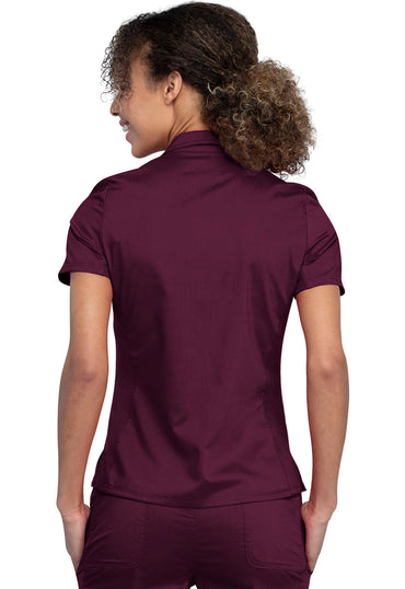 Women's Tuckable Snap Front Polo Shirt - Wine