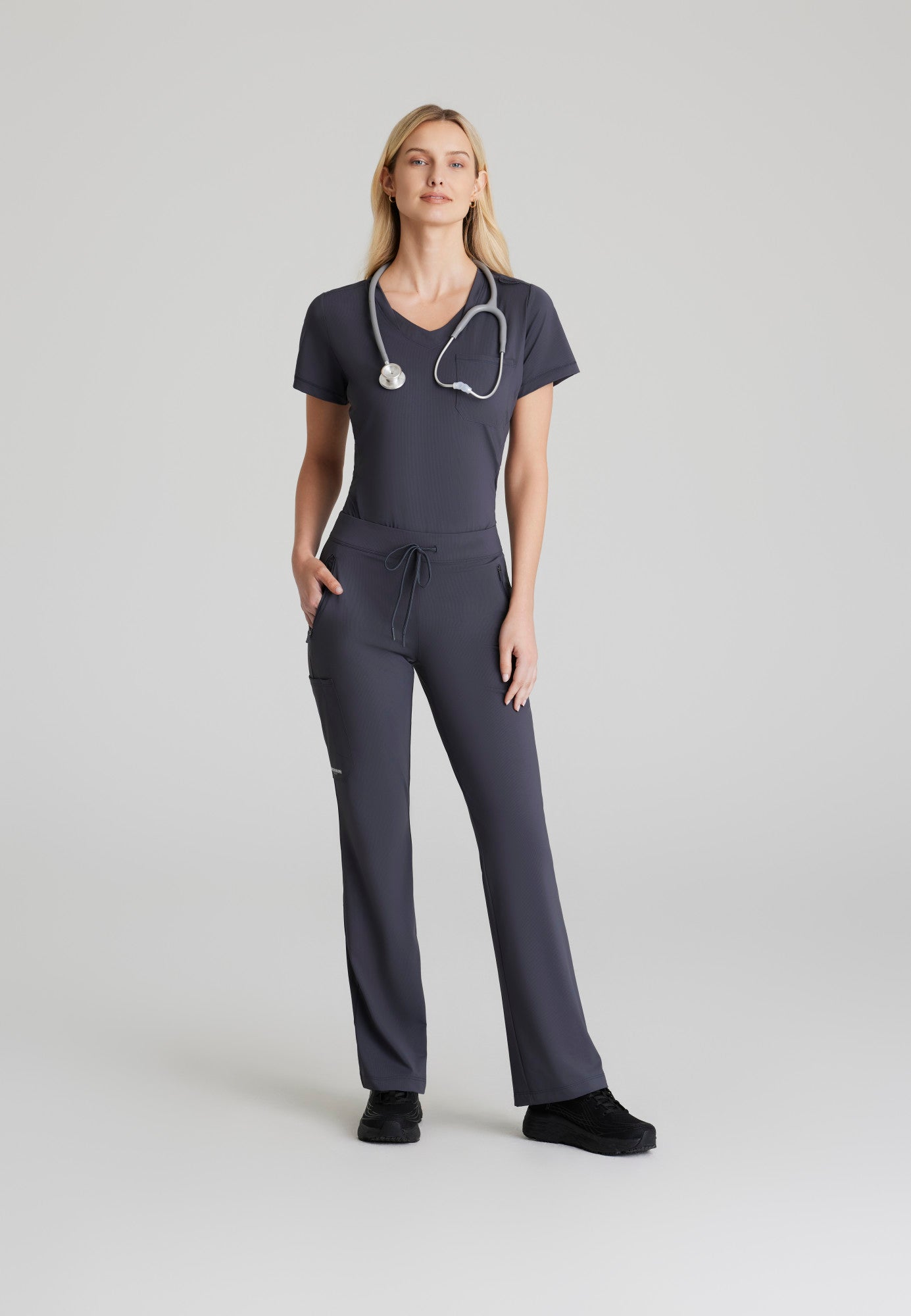 Glide Knit Flare Pant - Pewter - Jen's Scrubs