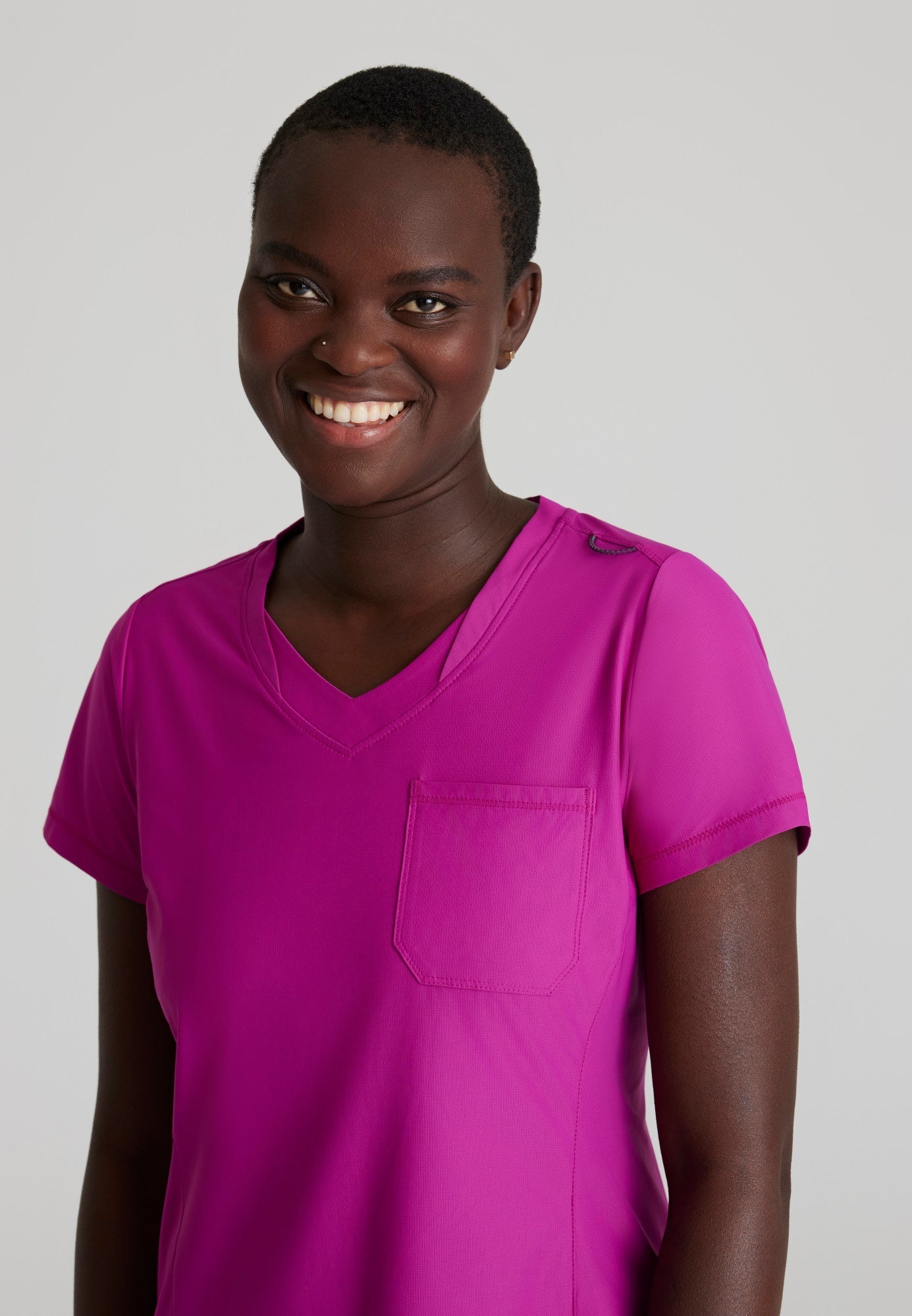 Flow Knit Top - Deep Magenta - Jen's Scrubs