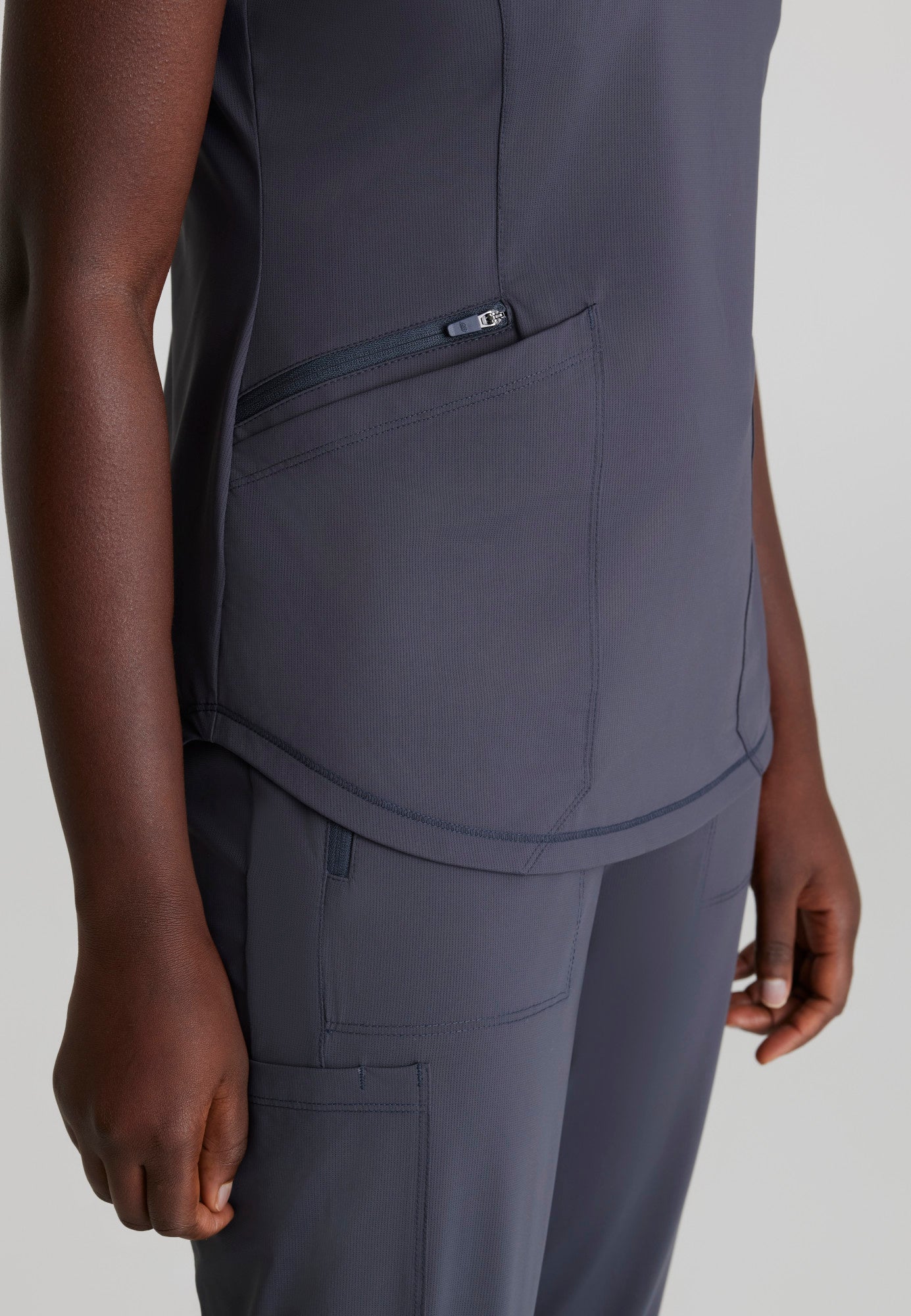 Serene Knit Top - Pewter - Jen's Scrubs