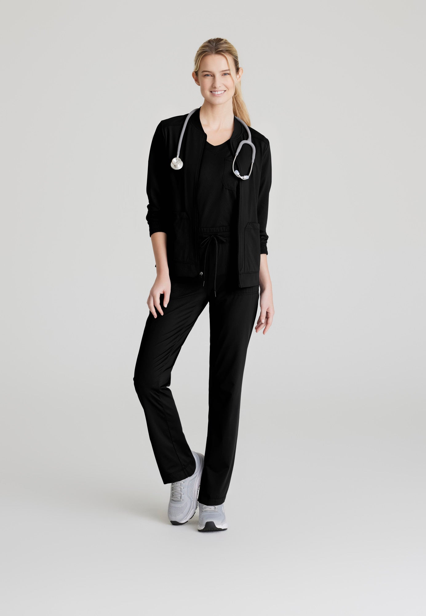 Contour Knit Warm-Up - Black - Jen's Scrubs