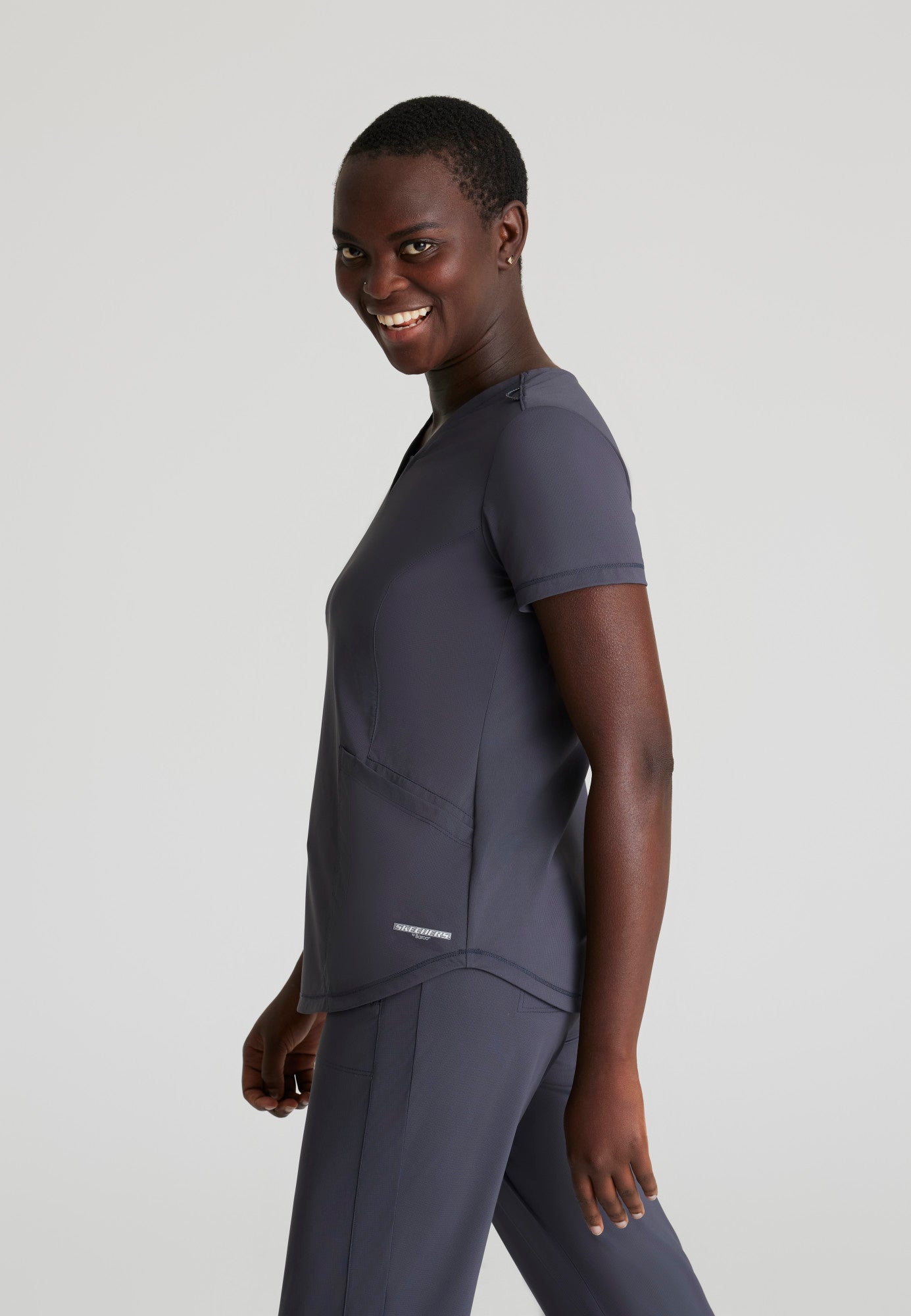 Serene Knit Top - Pewter - Jen's Scrubs