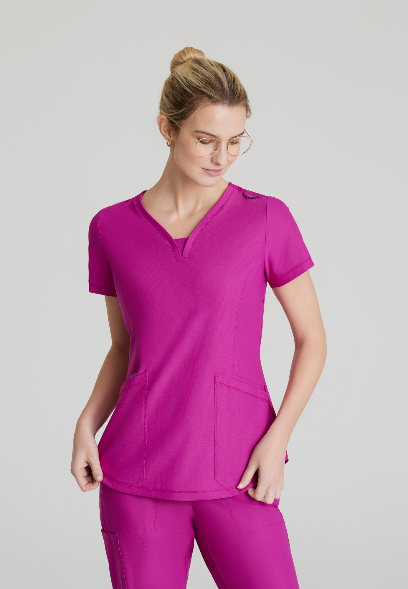 Serene Knit Top - Deep Magenta - Jen's Scrubs