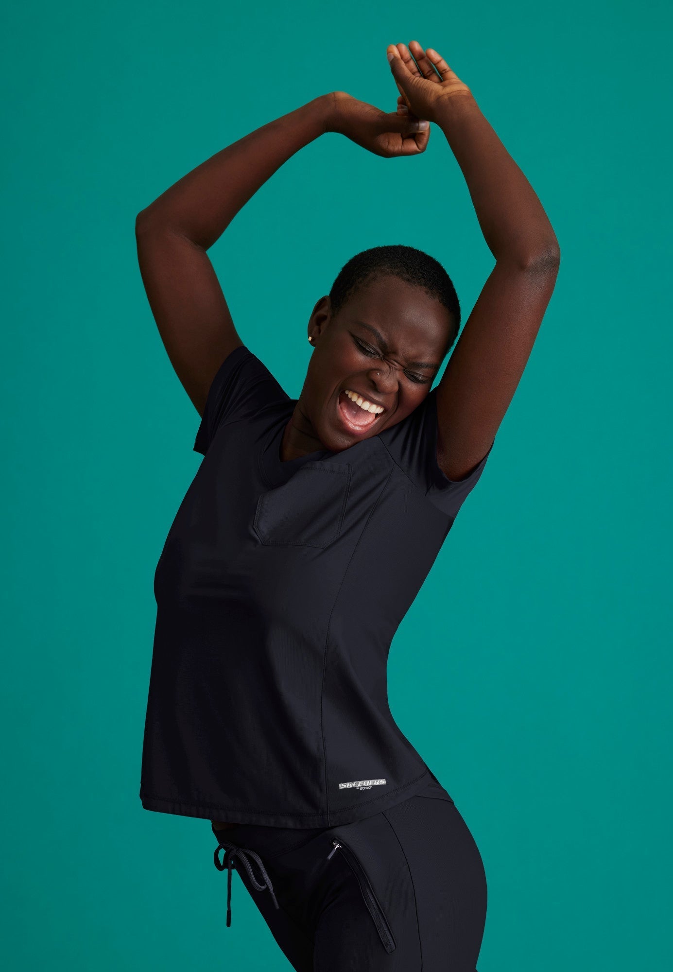 Flow Knit Top - Pewter - Jen's Scrubs