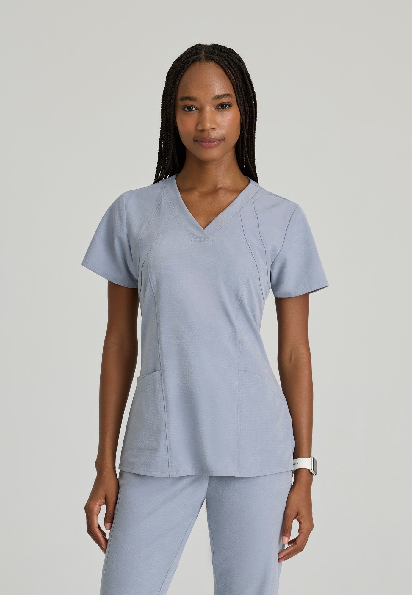 Racer Top - Moonstruck Digital Hex Jacquar - Jen's Scrubs