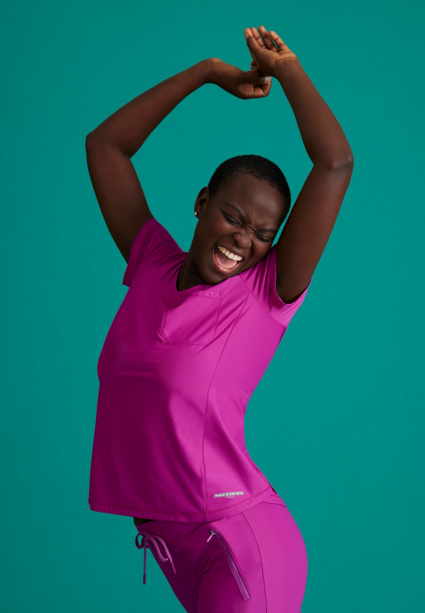 Flow Knit Top - Deep Magenta - Jen's Scrubs