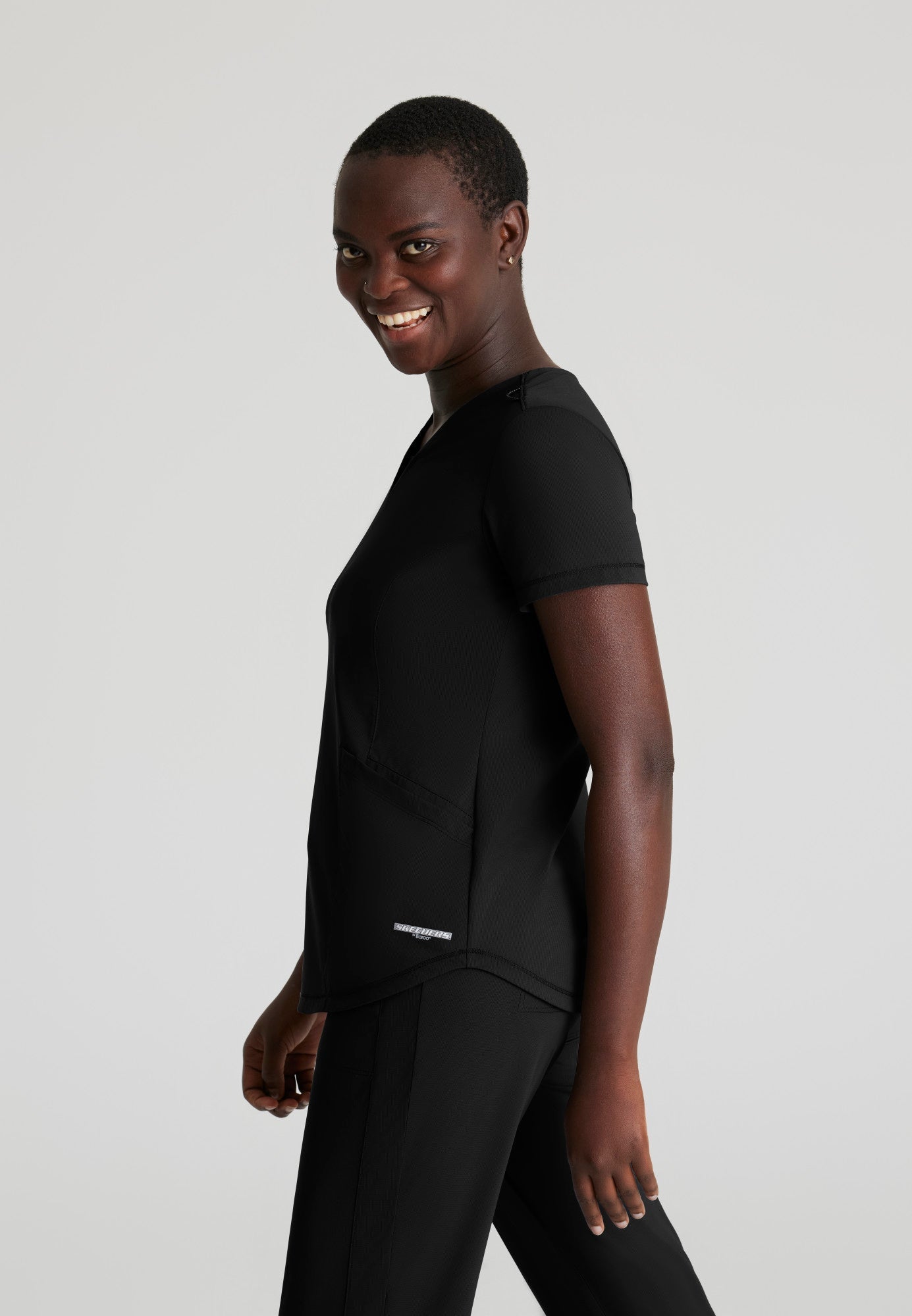 Serene Knit Top - Black - Jen's Scrubs