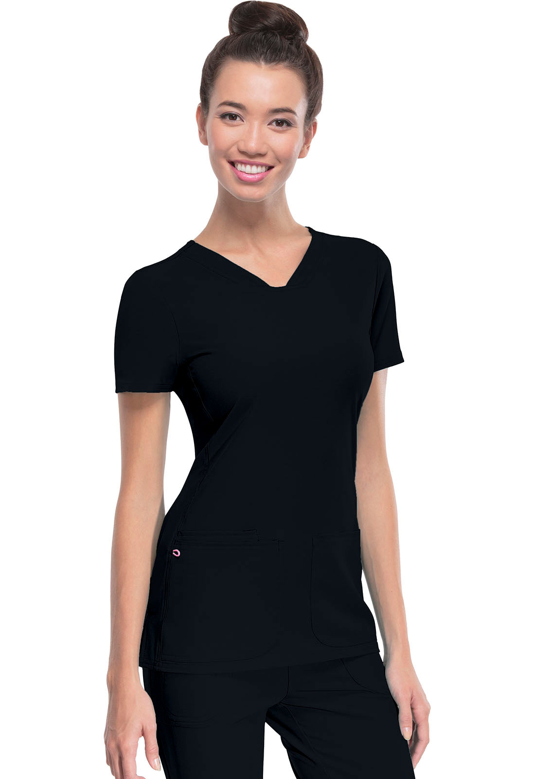 Women's Shaped V-Neck Top - Black