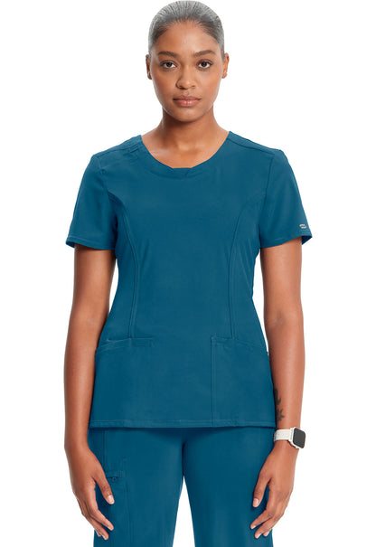 Women's Round Neck Top - Caribbean Blue