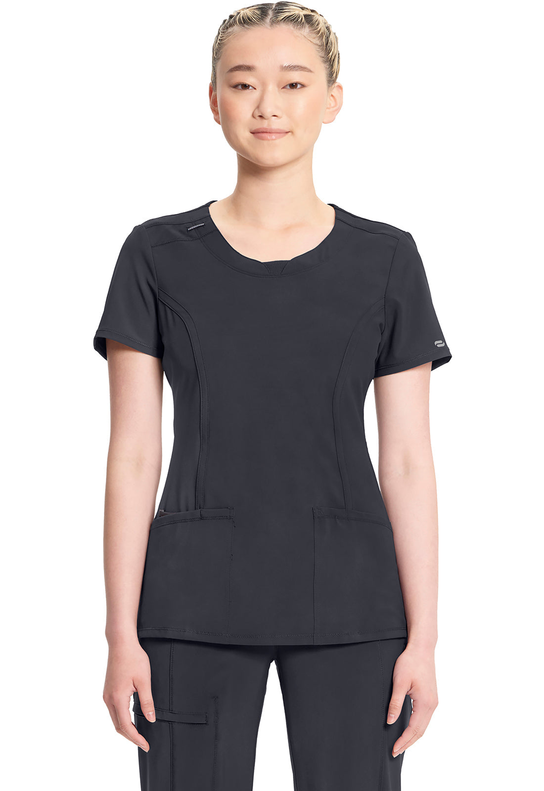 Women's Round Neck Top - Pewter