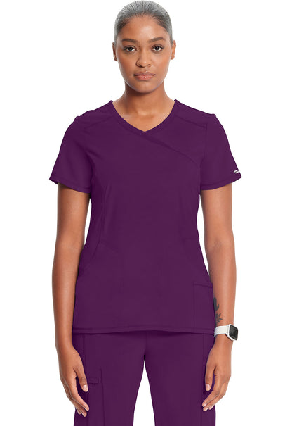 Women's Mock Wrap Top - Eggplant
