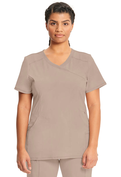 Women's Mock Wrap Top - Khaki