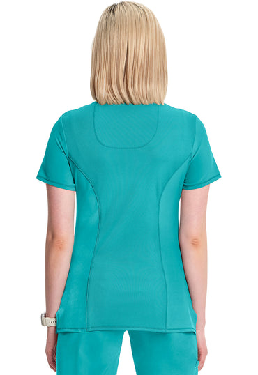 Women's Mock Wrap Top - Teal Blue