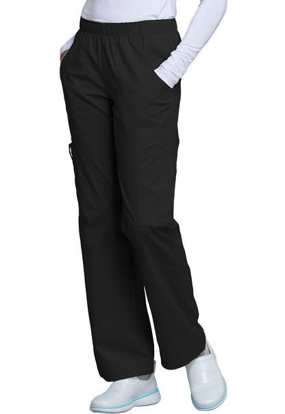 Women's Mid Rise Pull-On Cargo Pant - Black