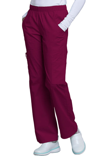 Women's Mid Rise Pull-On Cargo Pant - Wine