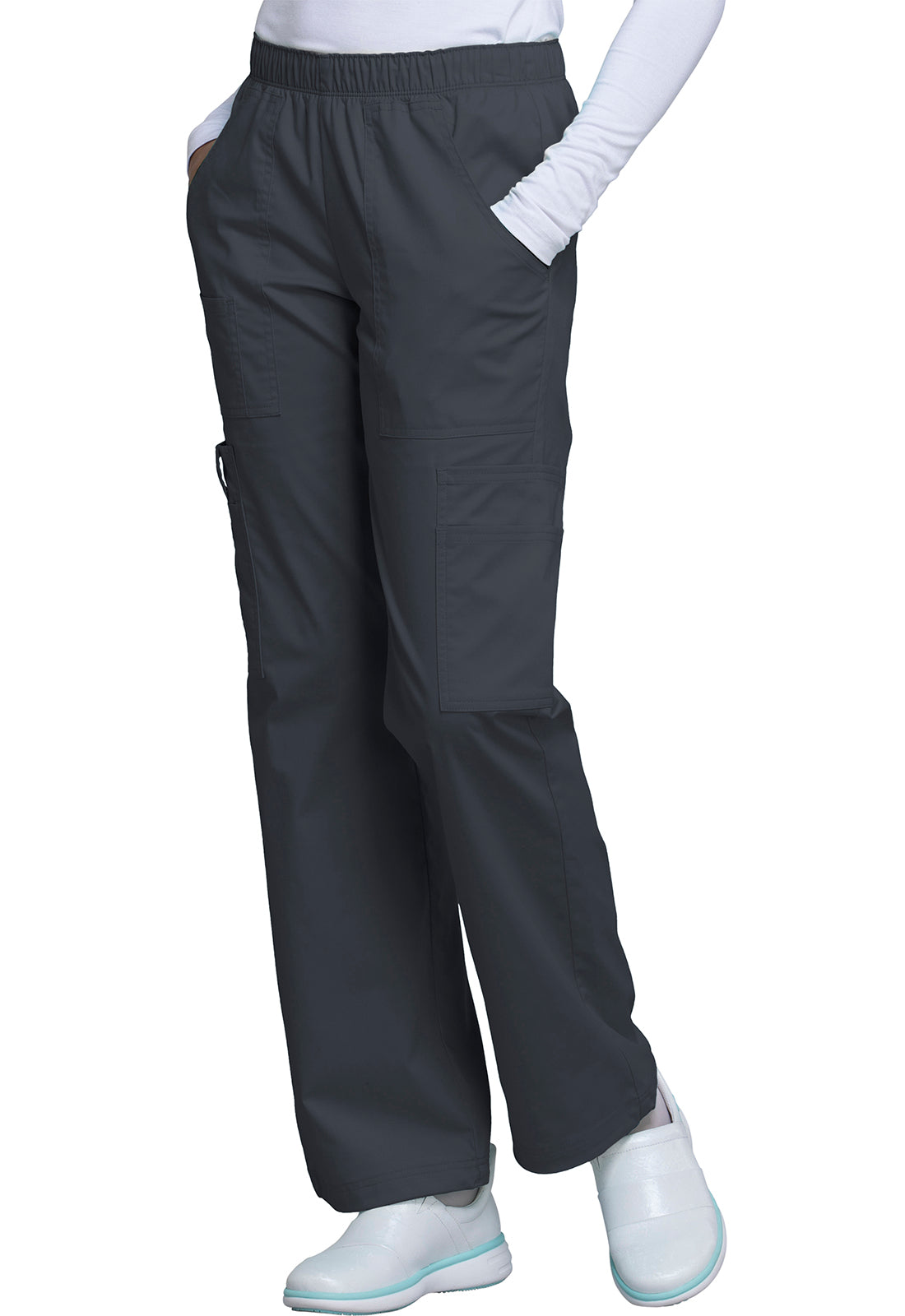Women's Mid Rise Pull-On Cargo Pant - Pewter