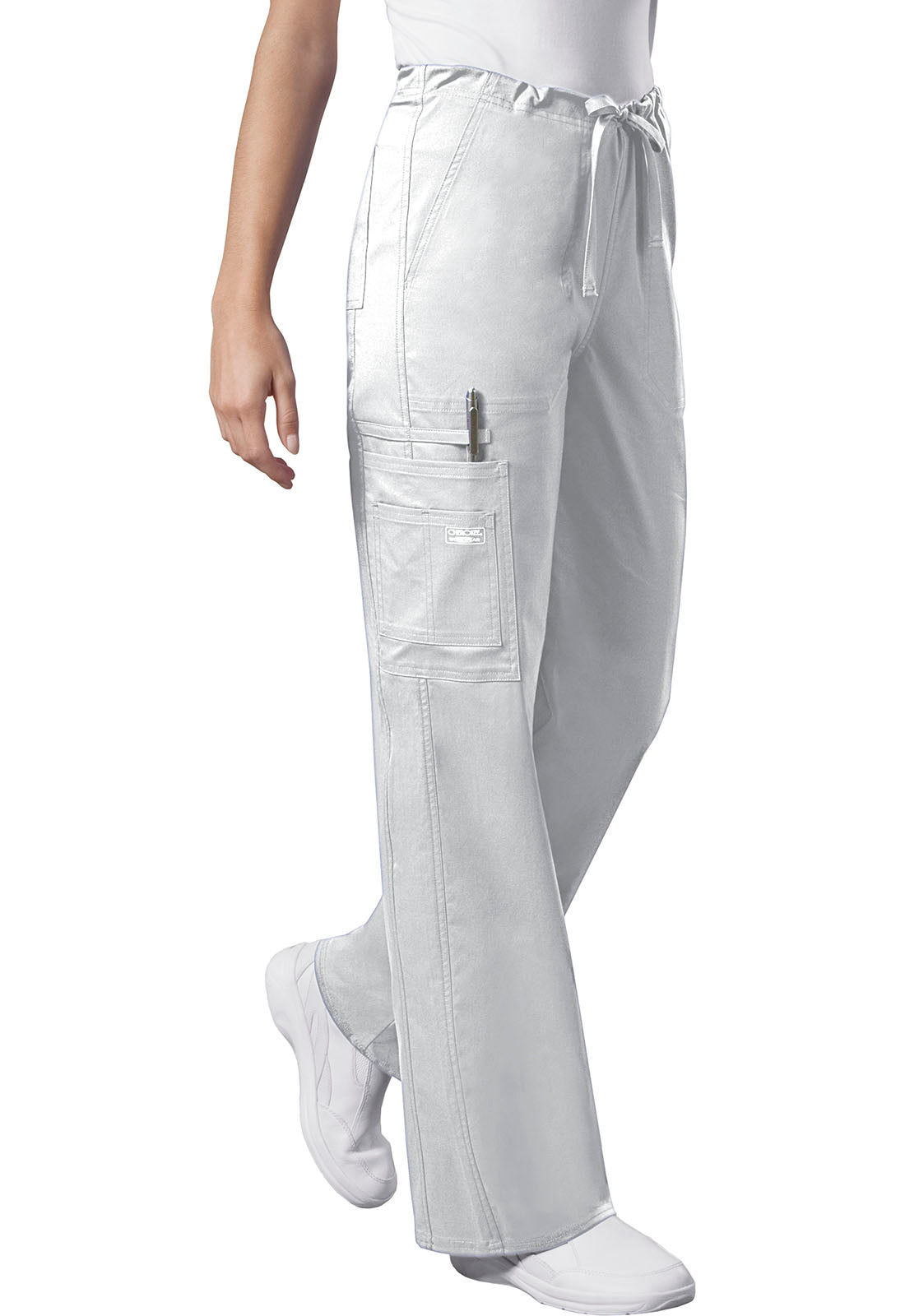 Unisex Unisex Drawstring Cargo Pant - White