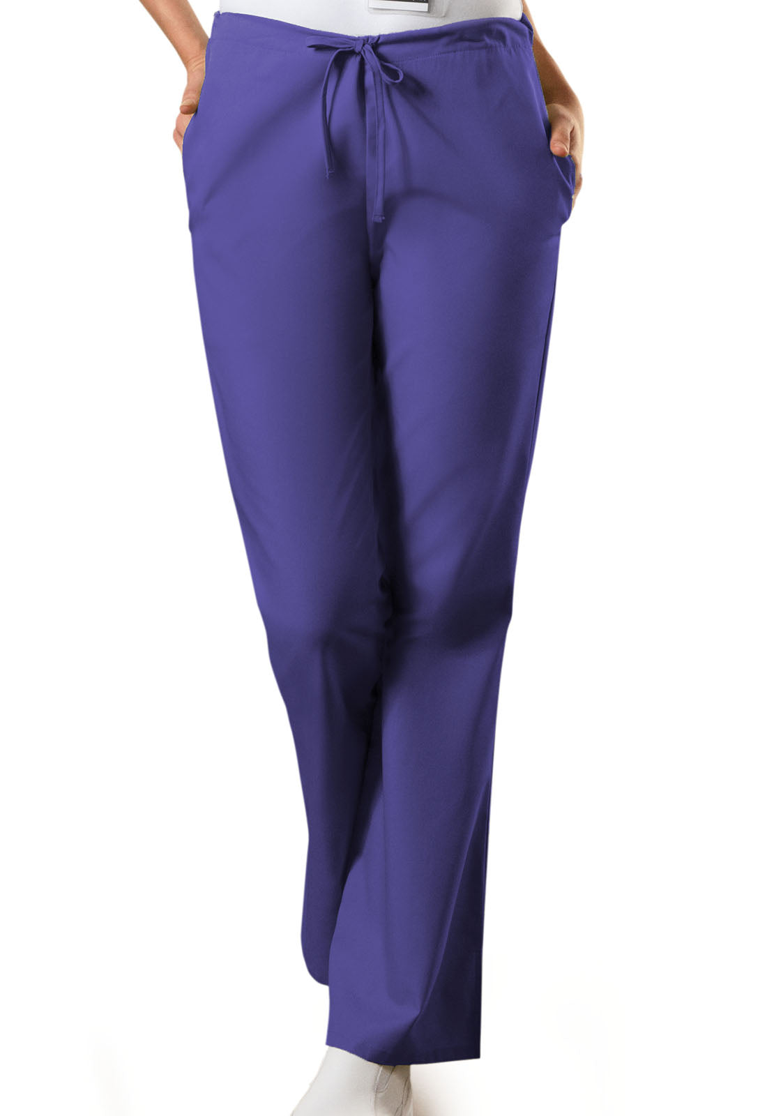 Women's Natural Rise Flare Leg Drawstring Pant - Grape