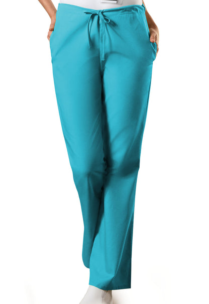 Women's Natural Rise Flare Leg Drawstring Pant - Turquoise