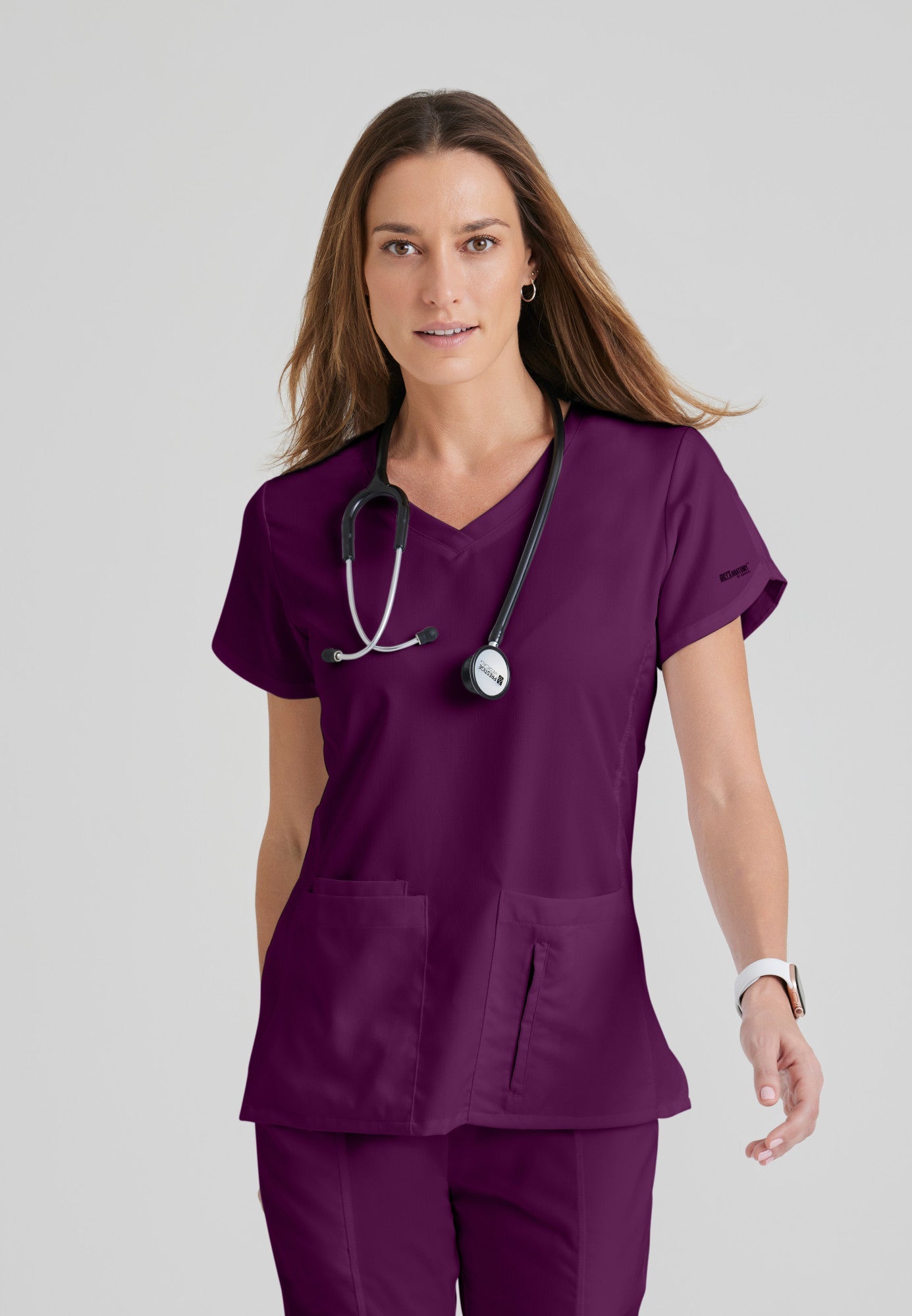 Cora Top - Wine - Grey's Anatomy Scrubs