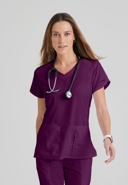 Cora Top - Wine - Grey's Anatomy Scrubs
