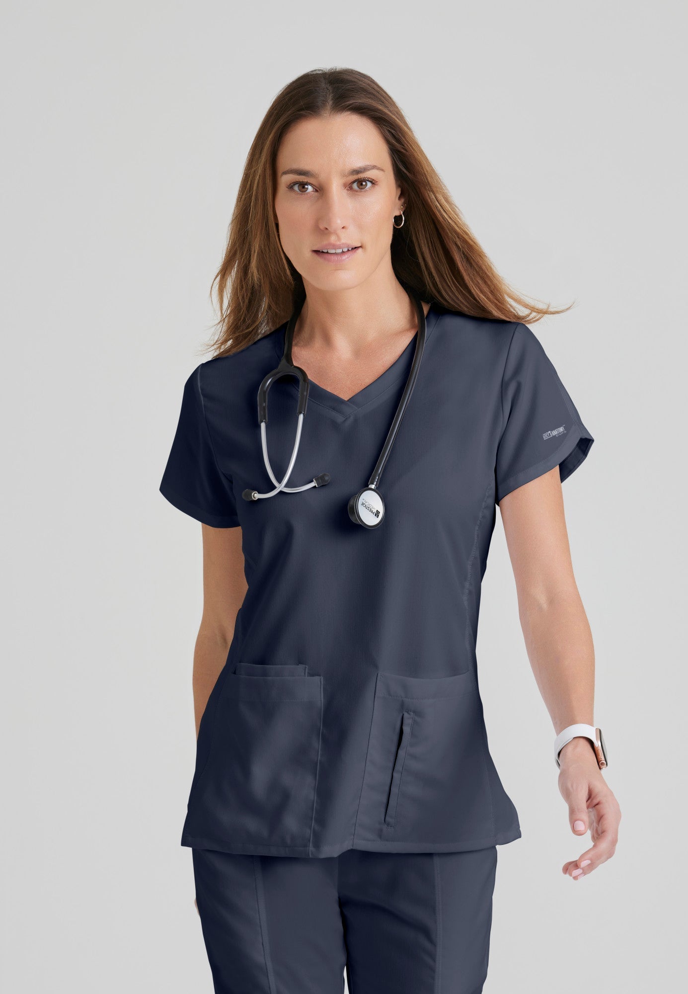 Cora Top - Steel - Grey's Anatomy Scrubs