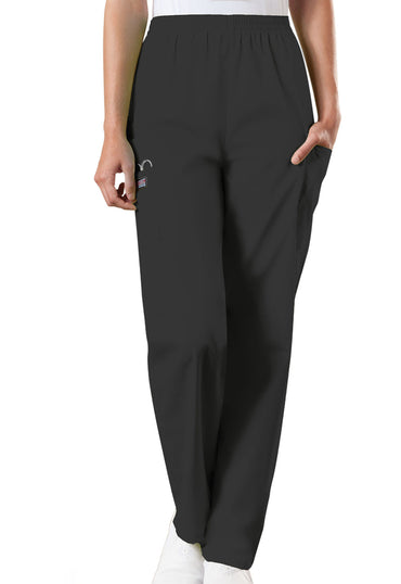 Women's Natural Rise Tapered Pull-On Cargo Pant - Black