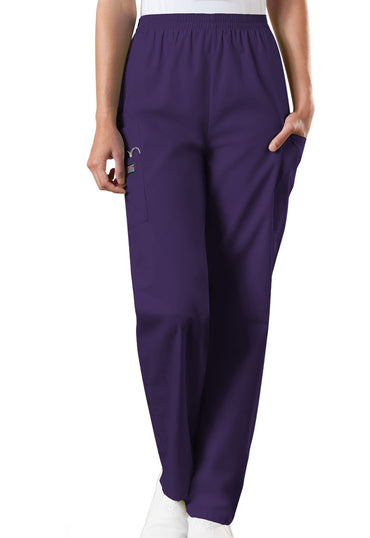 Women's Natural Rise Tapered Pull-On Cargo Pant - Eggplant