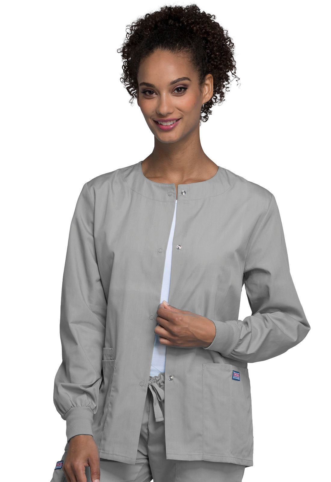Women's Snap Front Warm-Up Jacket - Grey