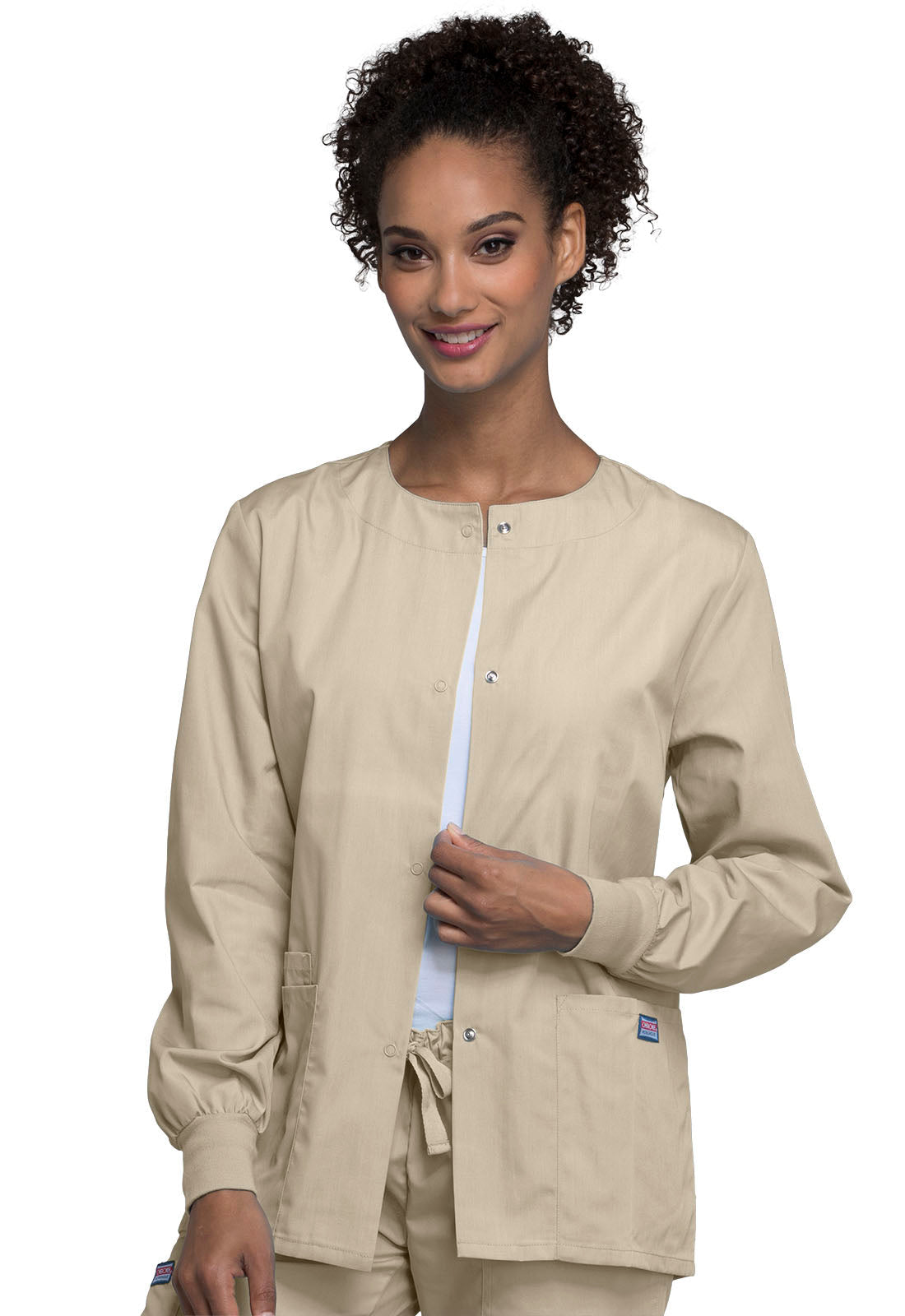 Women's Snap Front Warm-Up Jacket - Khaki