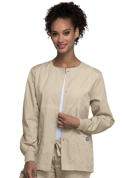 Women's Snap Front Warm-Up Jacket - Khaki