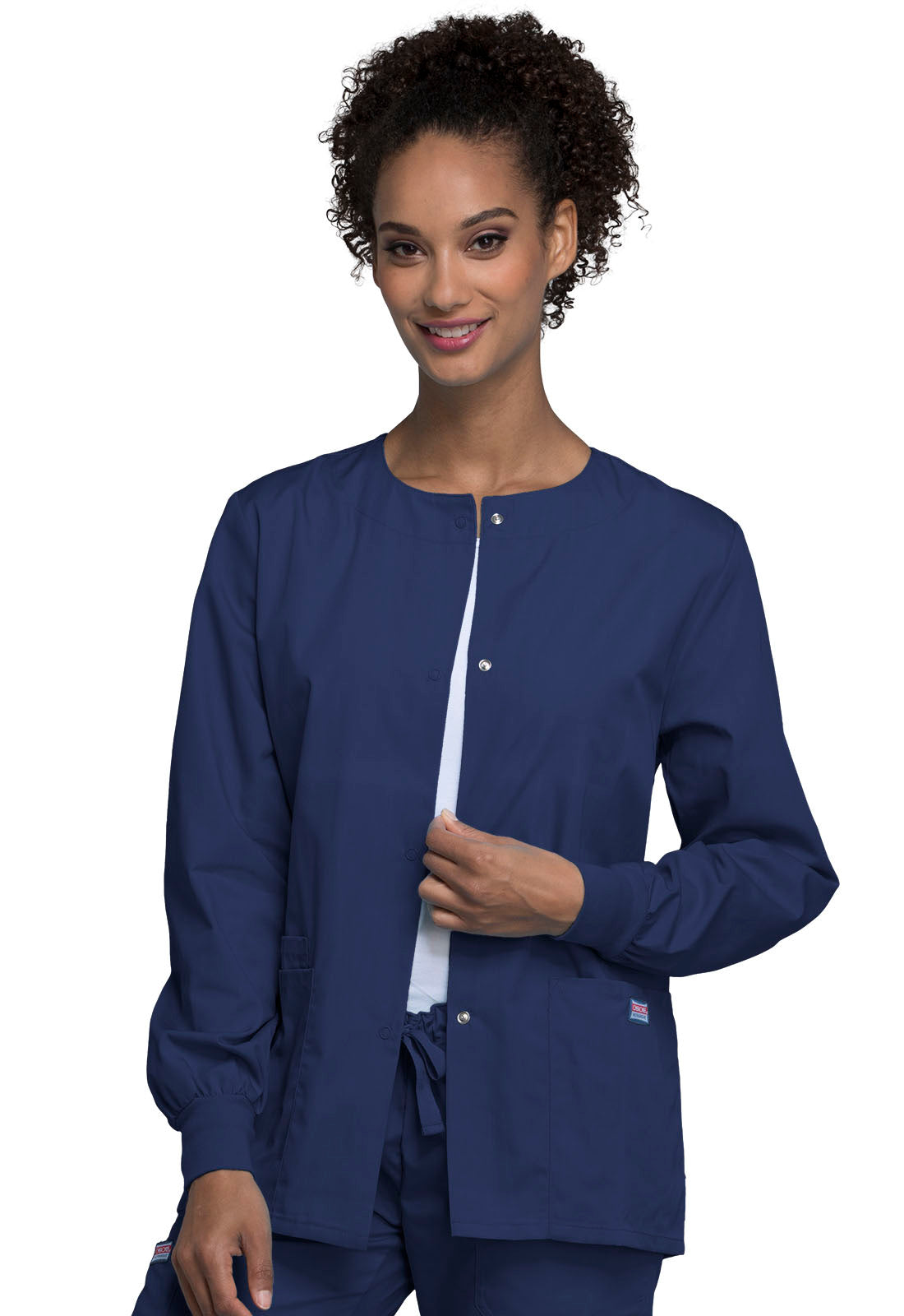 Women's Snap Front Warm-Up Jacket - Navy