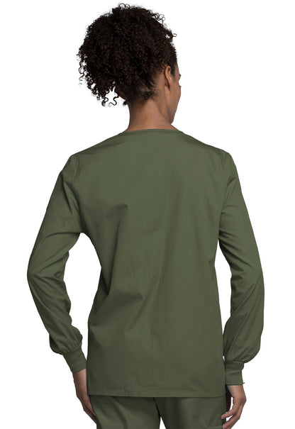 Women's Snap Front Warm-Up Jacket - Olive