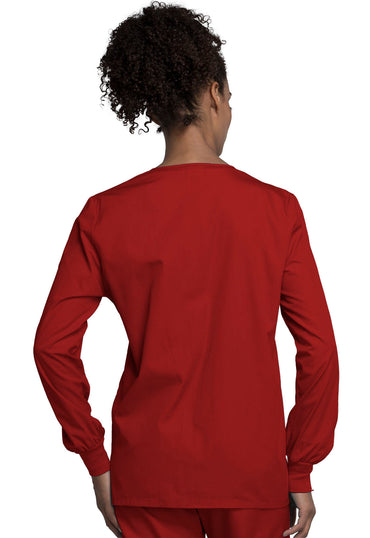 Women's Snap Front Warm-Up Jacket - Red