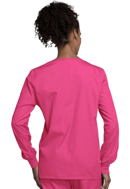 Women's Snap Front Warm-Up Jacket - Shocking Pink