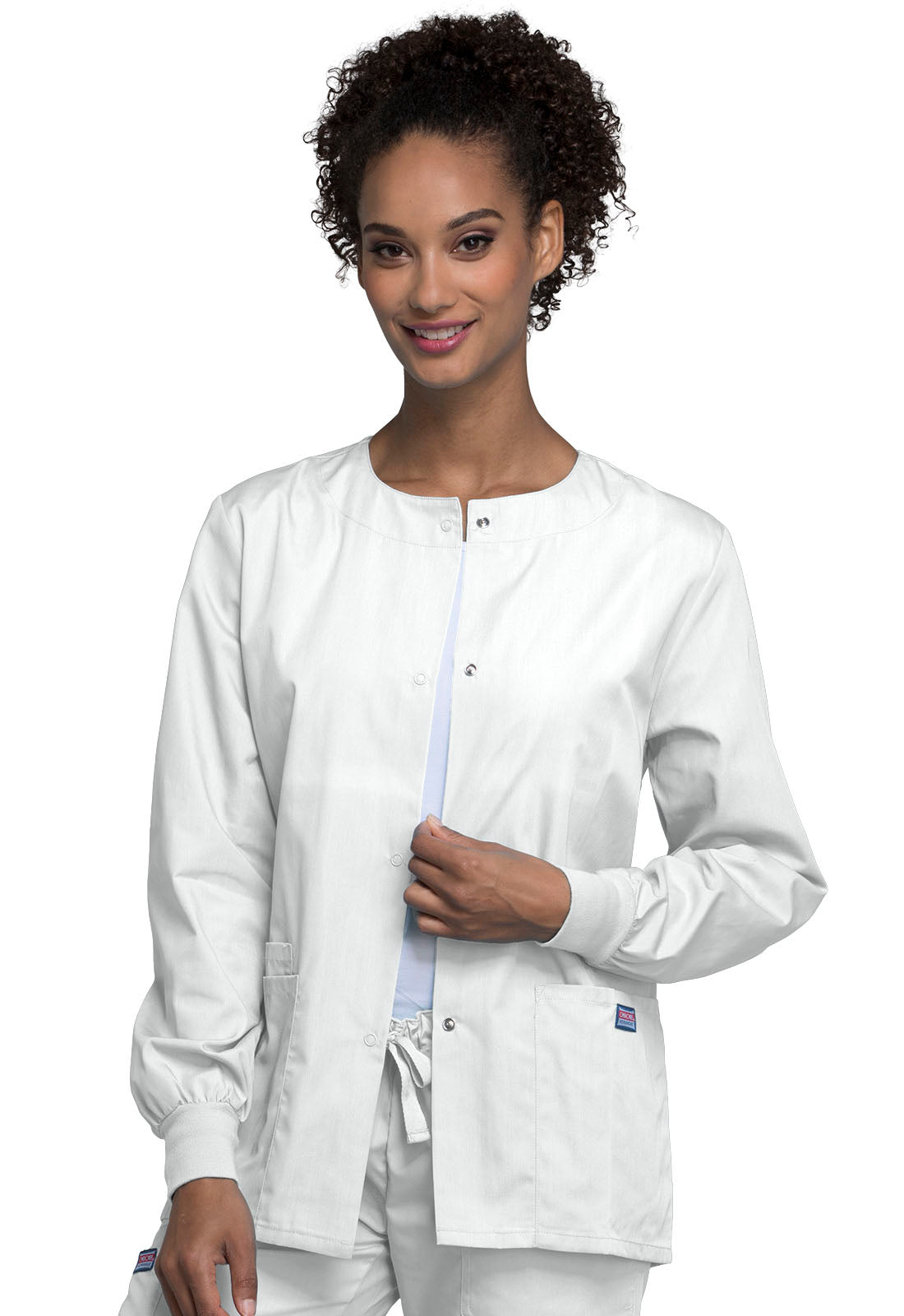 Women's Snap Front Warm-Up Jacket - White