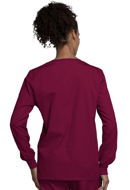 Women's Snap Front Warm-Up Jacket - Wine
