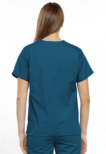 Women's V-Neck Top - Caribbean Blue