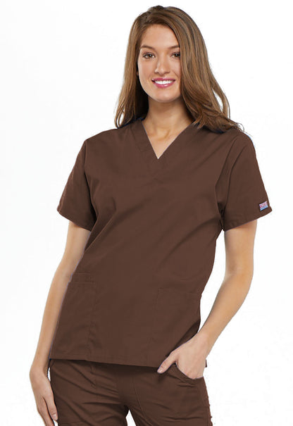 Women's V-Neck Top - Chocolate