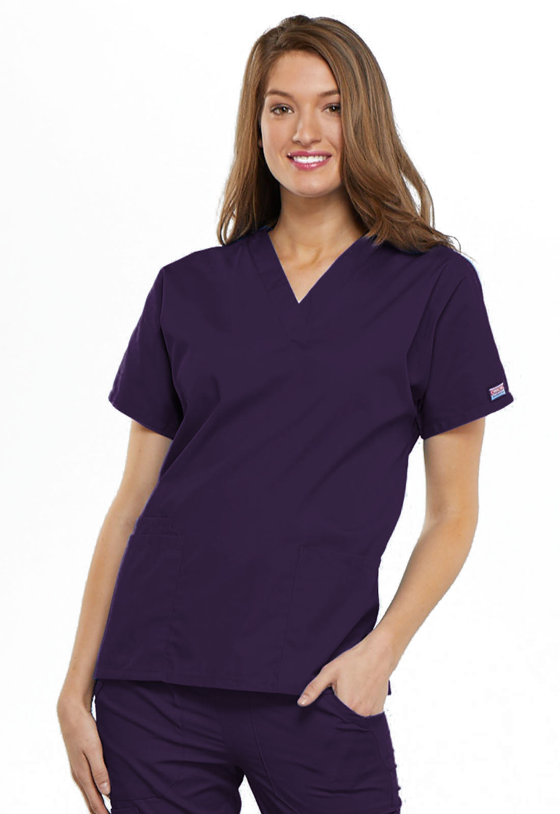 Women's V-Neck Top - Eggplant