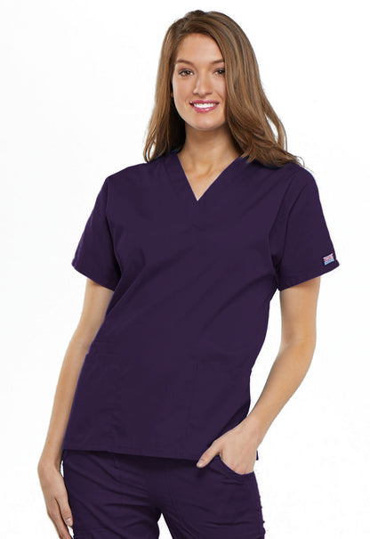 Women's V-Neck Top - Eggplant