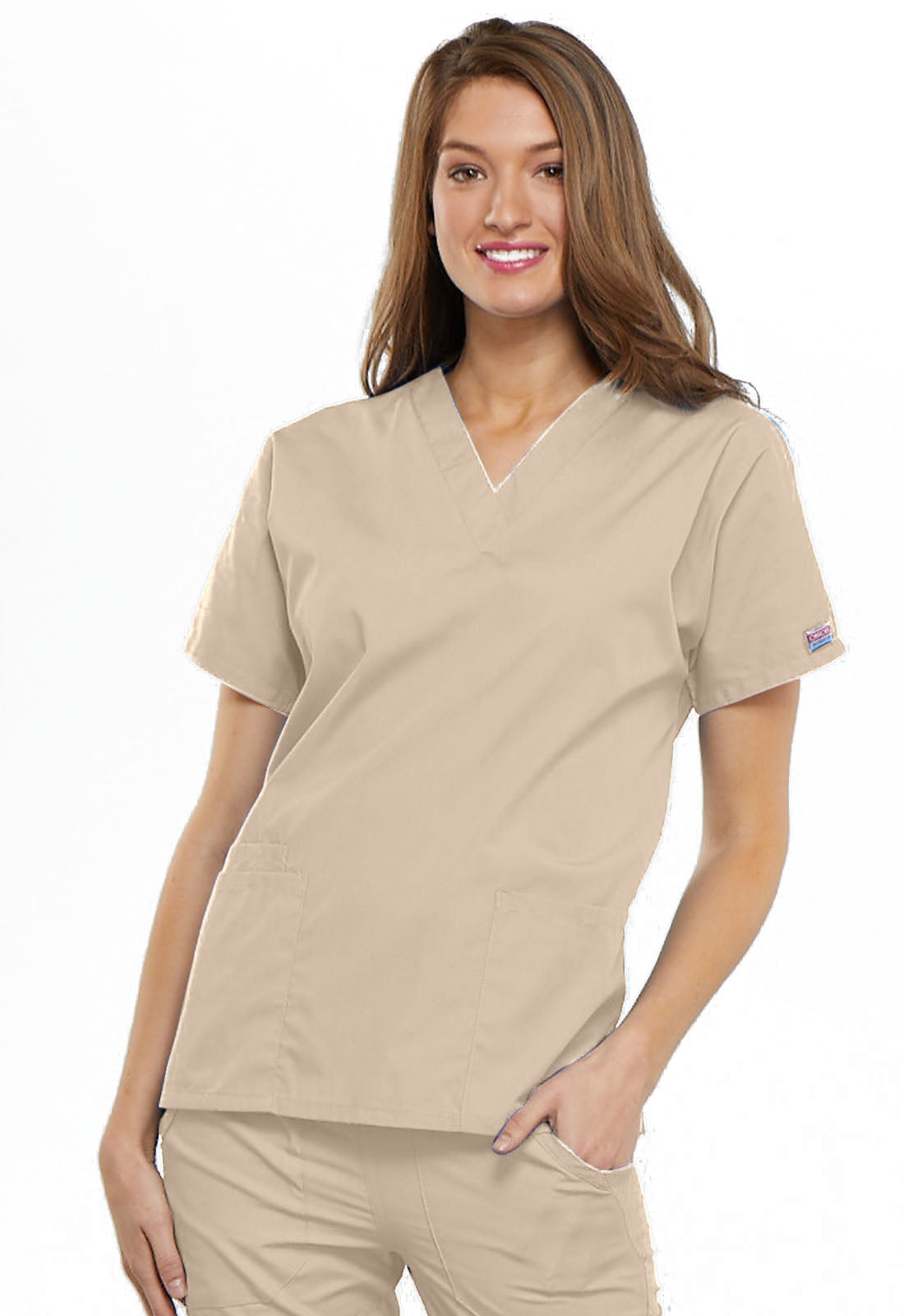 Women's V-Neck Top - Khaki