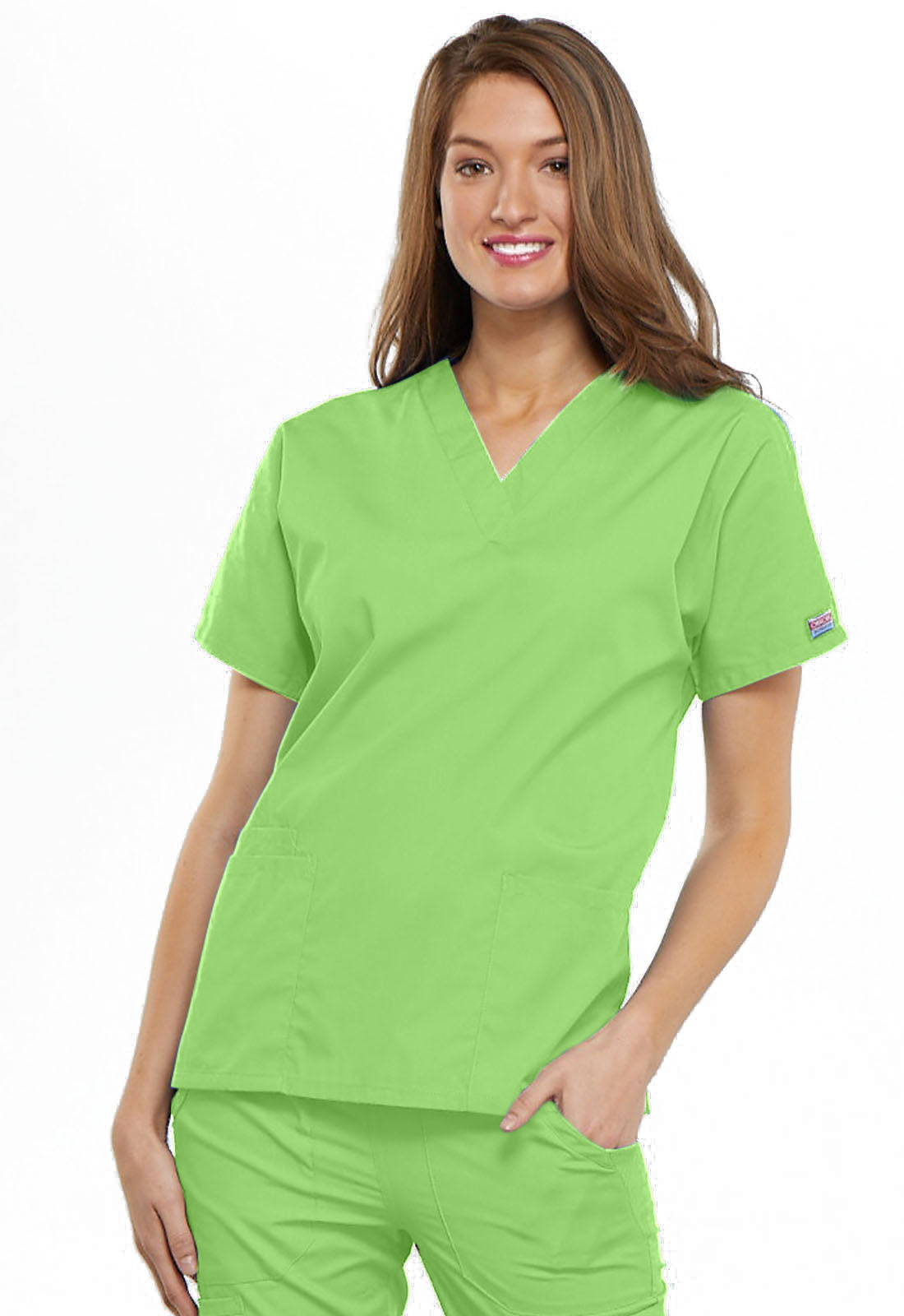 Women's V-Neck Top - Lime Green